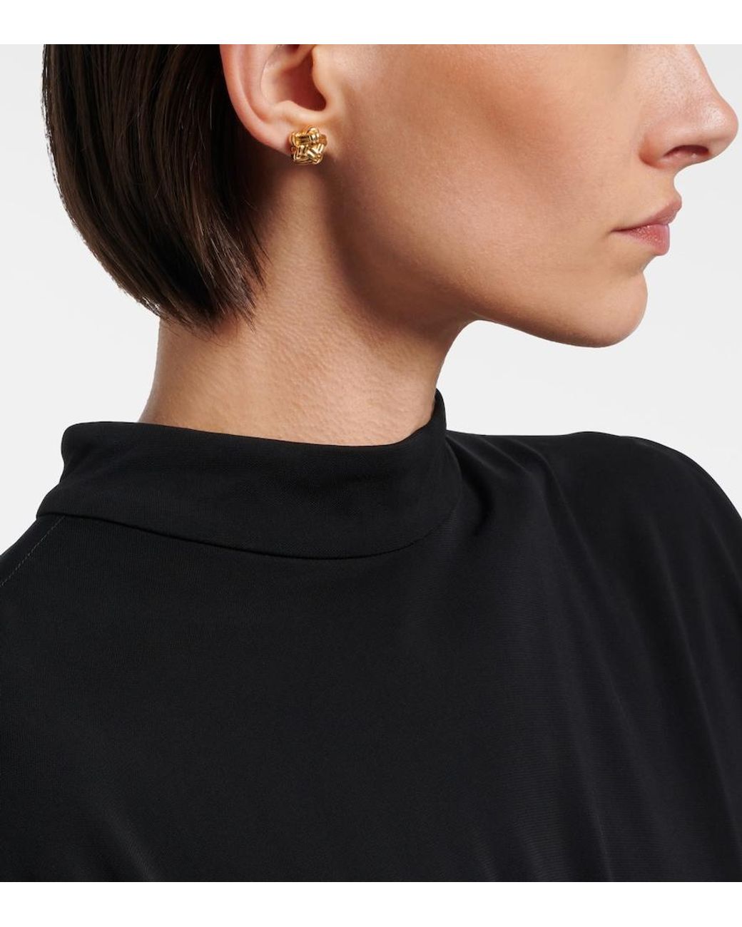 Bottega Veneta White Knot 18Kt-Plated Sterling Earrings