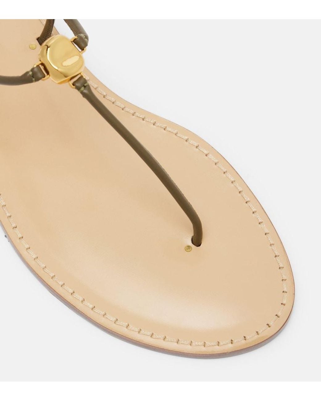 Amanu Metallic Naivasha Leather Thong Sandals