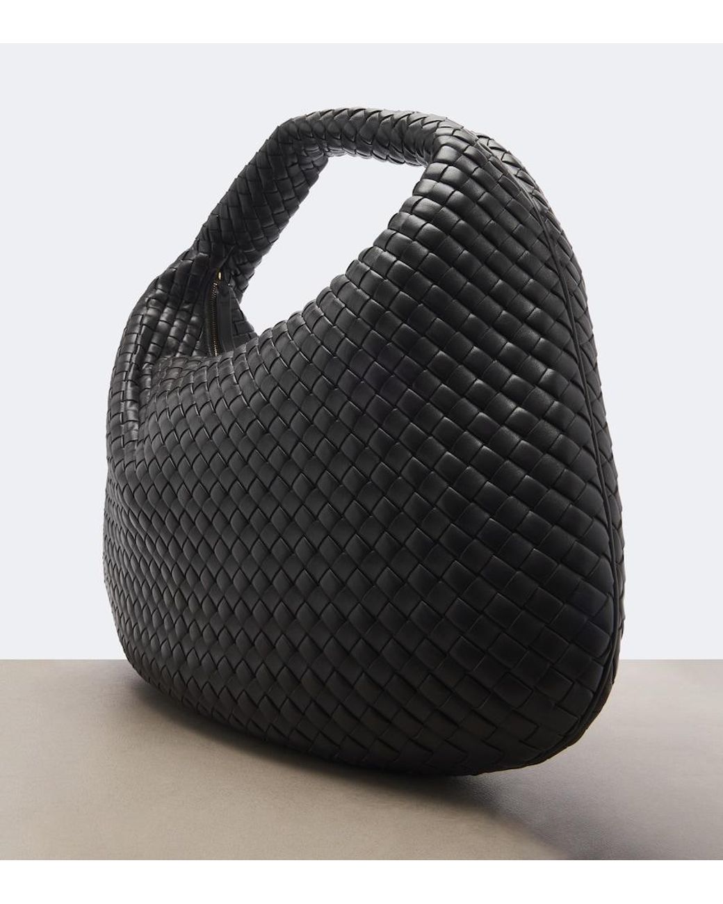 Bottega Veneta Black Maxi Veneta Intrecciato Leather Shoulder Bag