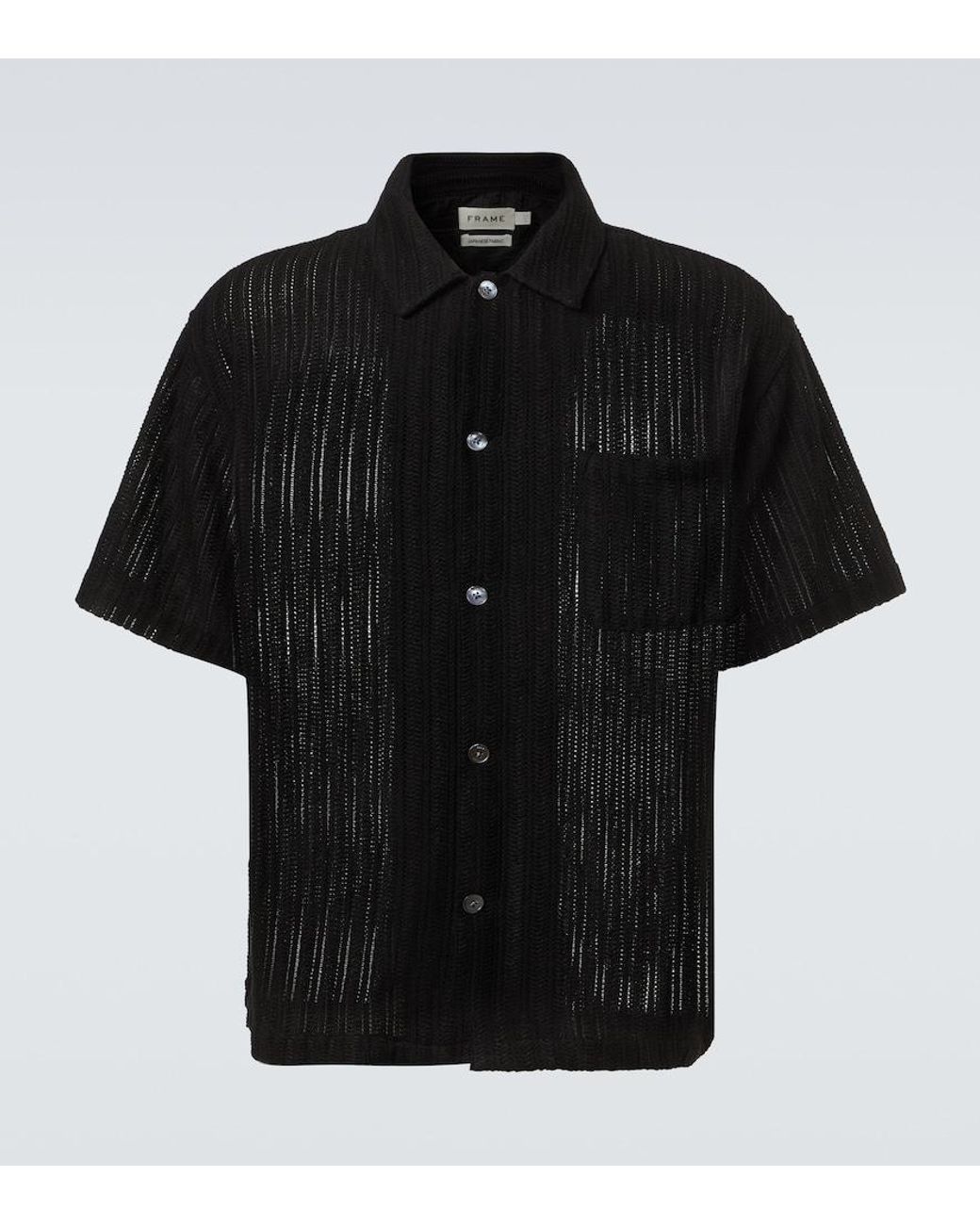 FRAME Black Crochet Shirt for men
