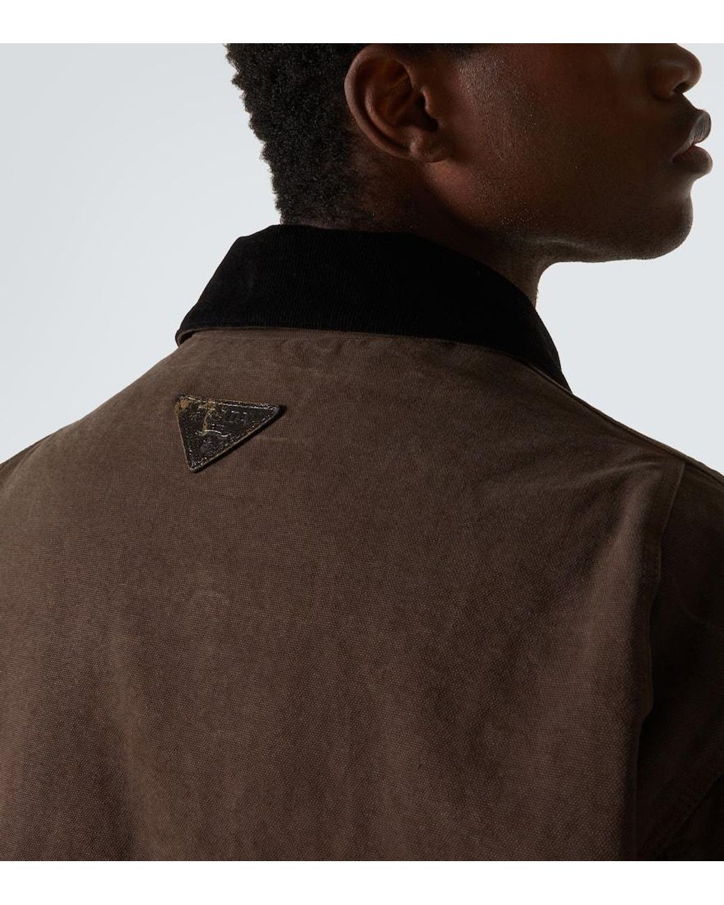 Prada Brown Shearling-Collar Jacket for men