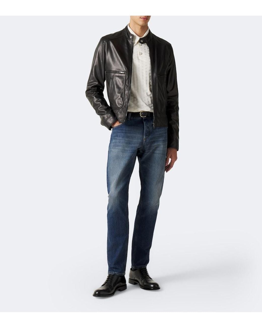 Dolce & Gabbana Black Leather Jacket for men