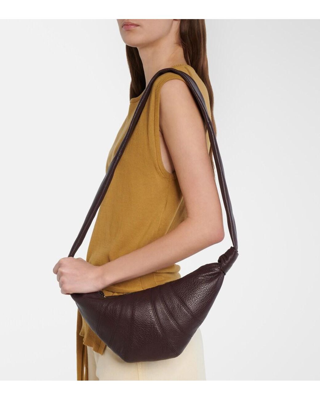 Lemaire Metallic Croissant Small Leather Bag
