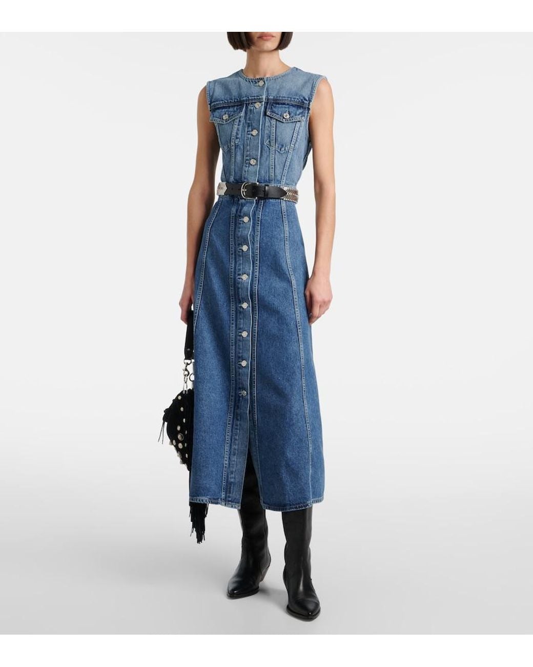 Citizens of Humanity Blue Idalene Denim Midi Dress