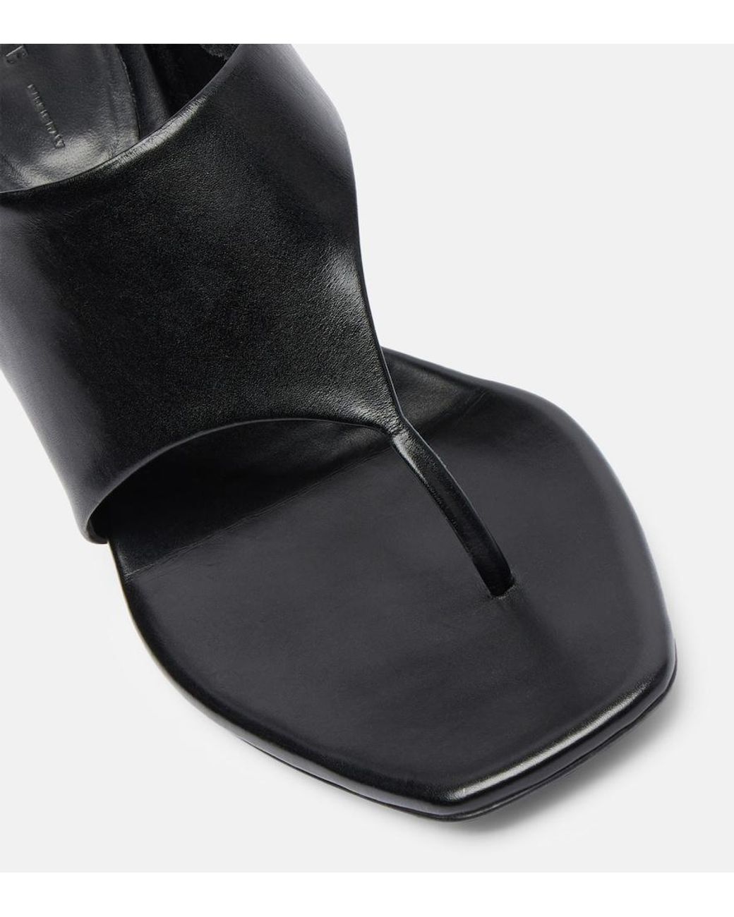 Khaite Black Marlow 55 Leather Thong Sandals