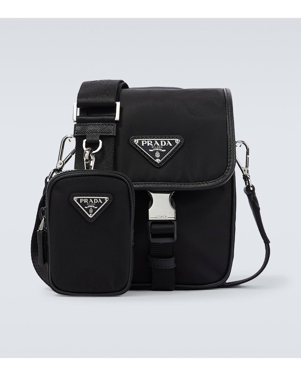 Prada Re nylon Crossbody Bag in Black for Men Lyst UK