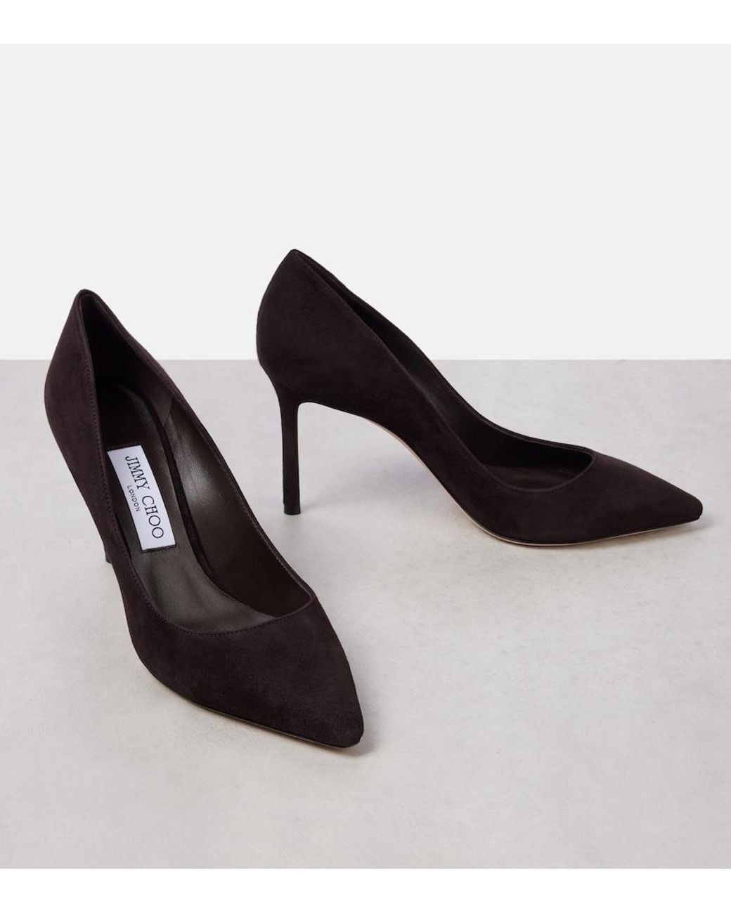 Jimmy Choo Black Romy 85 Suede Pumps