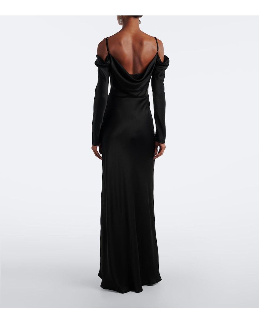 Rebecca Vallance Black Noire Off-Shoulder Gown