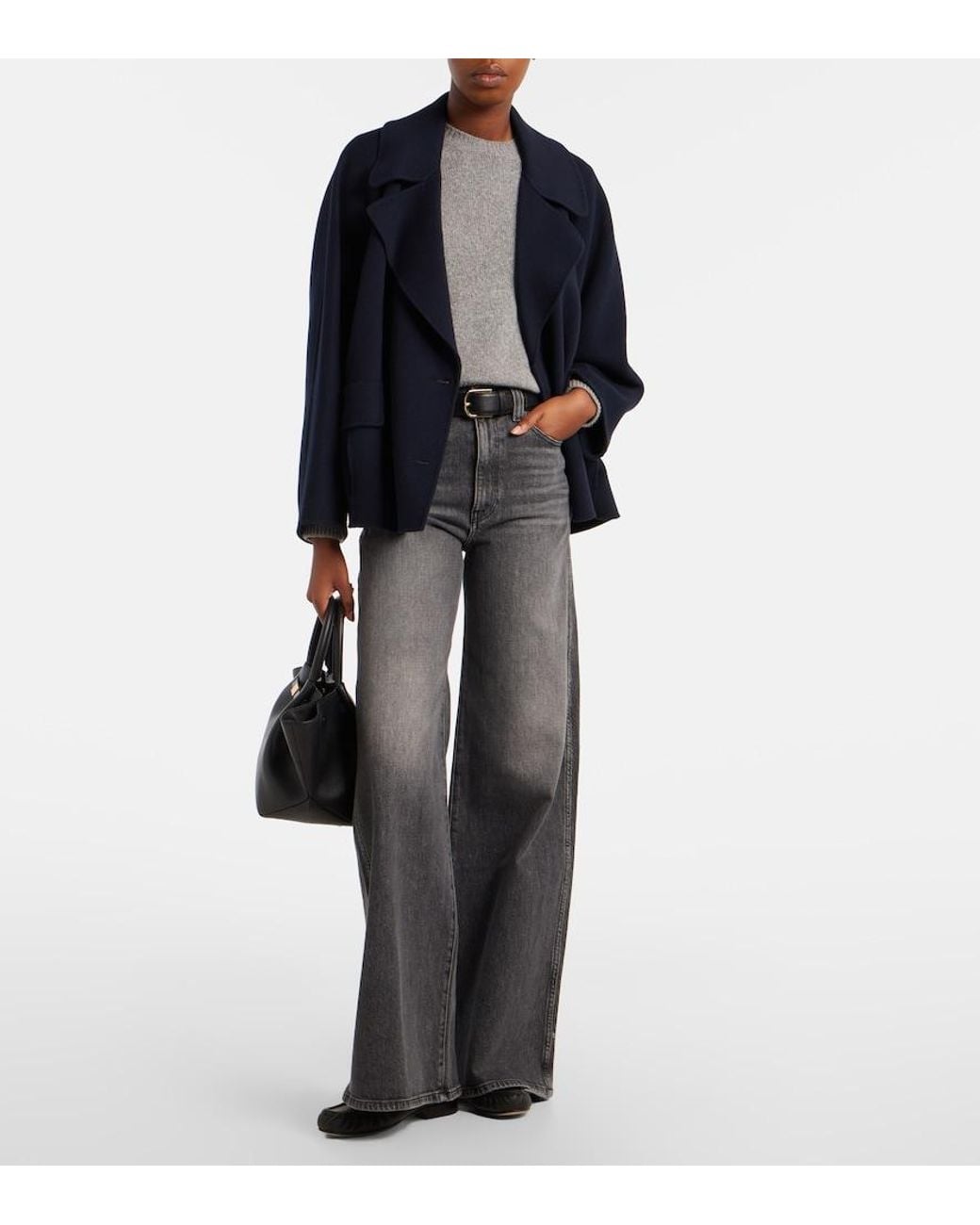 Max Mara Blue Virgin Wool Coat