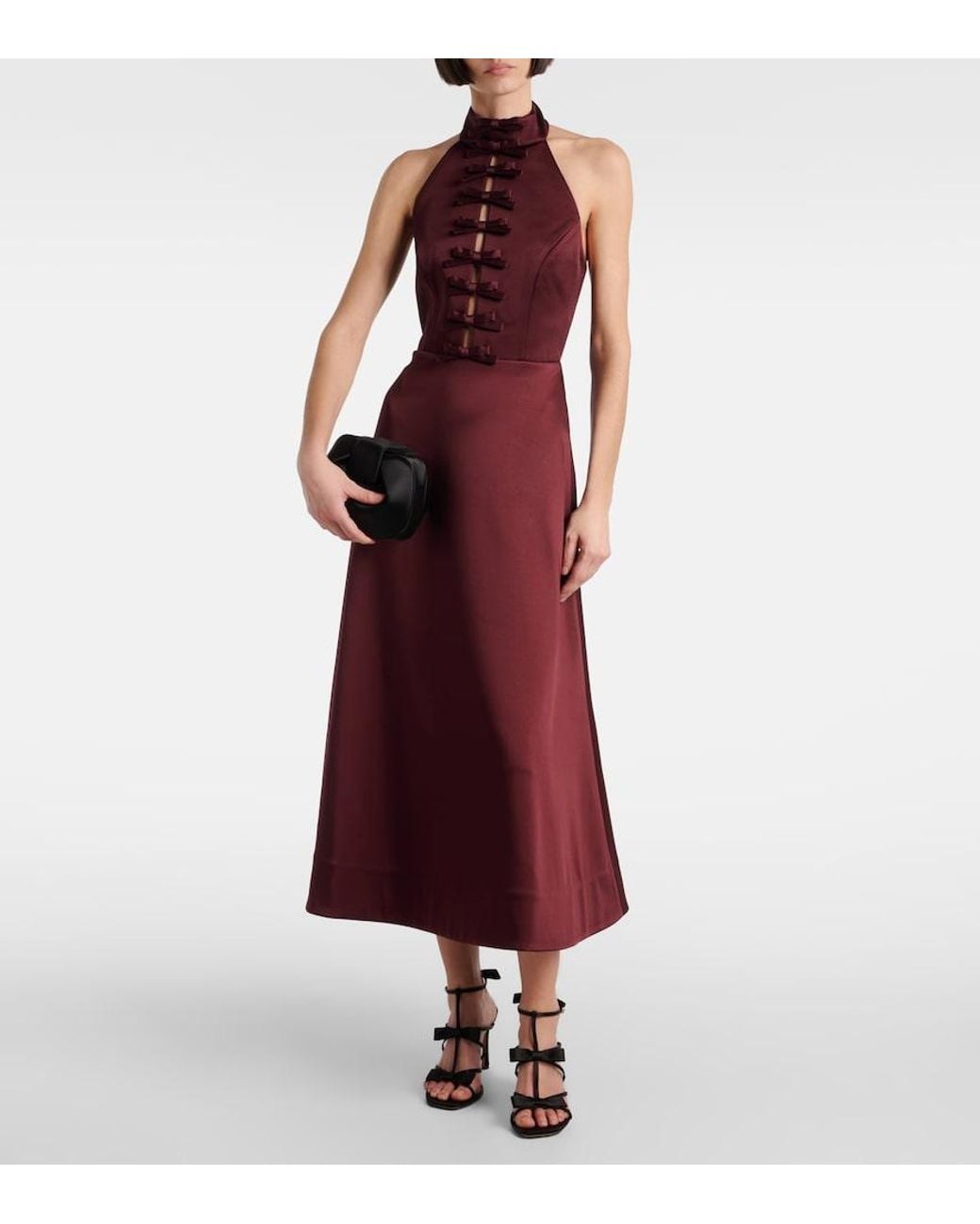 Rebecca Vallance Red Merlot Satin Cocktail Dress