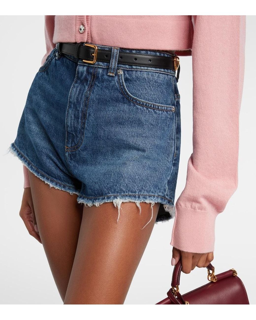 Dolce & Gabbana Pink Embellished Cashmere-Blend Cardigan