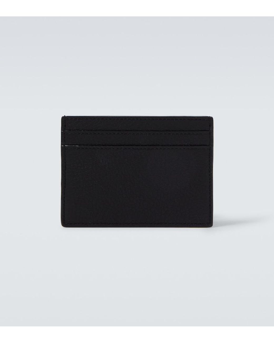 Saint Laurent Black Tiny Cassandre Leather Card Holder for men
