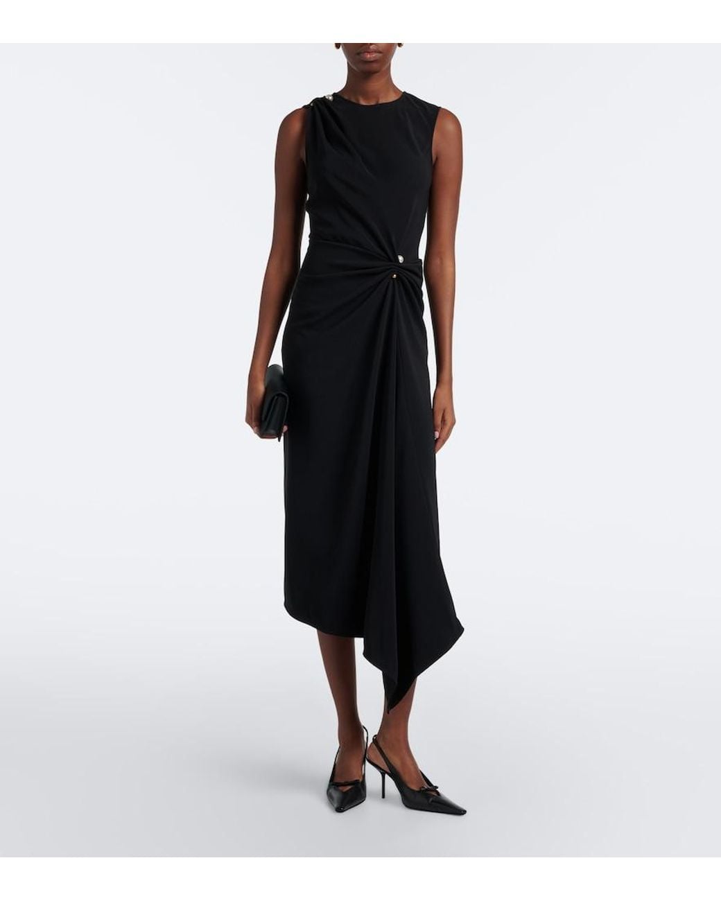 Veronica Beard Black Freja Embellished Midi Dress