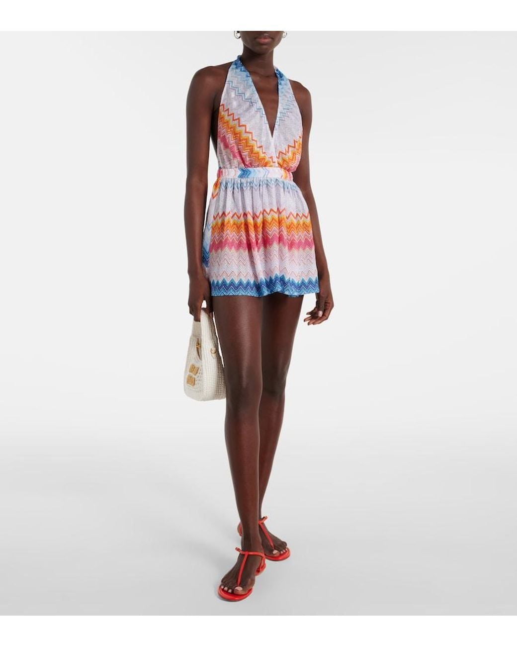 Missoni Multicolor Zigzag Halterneck Romper