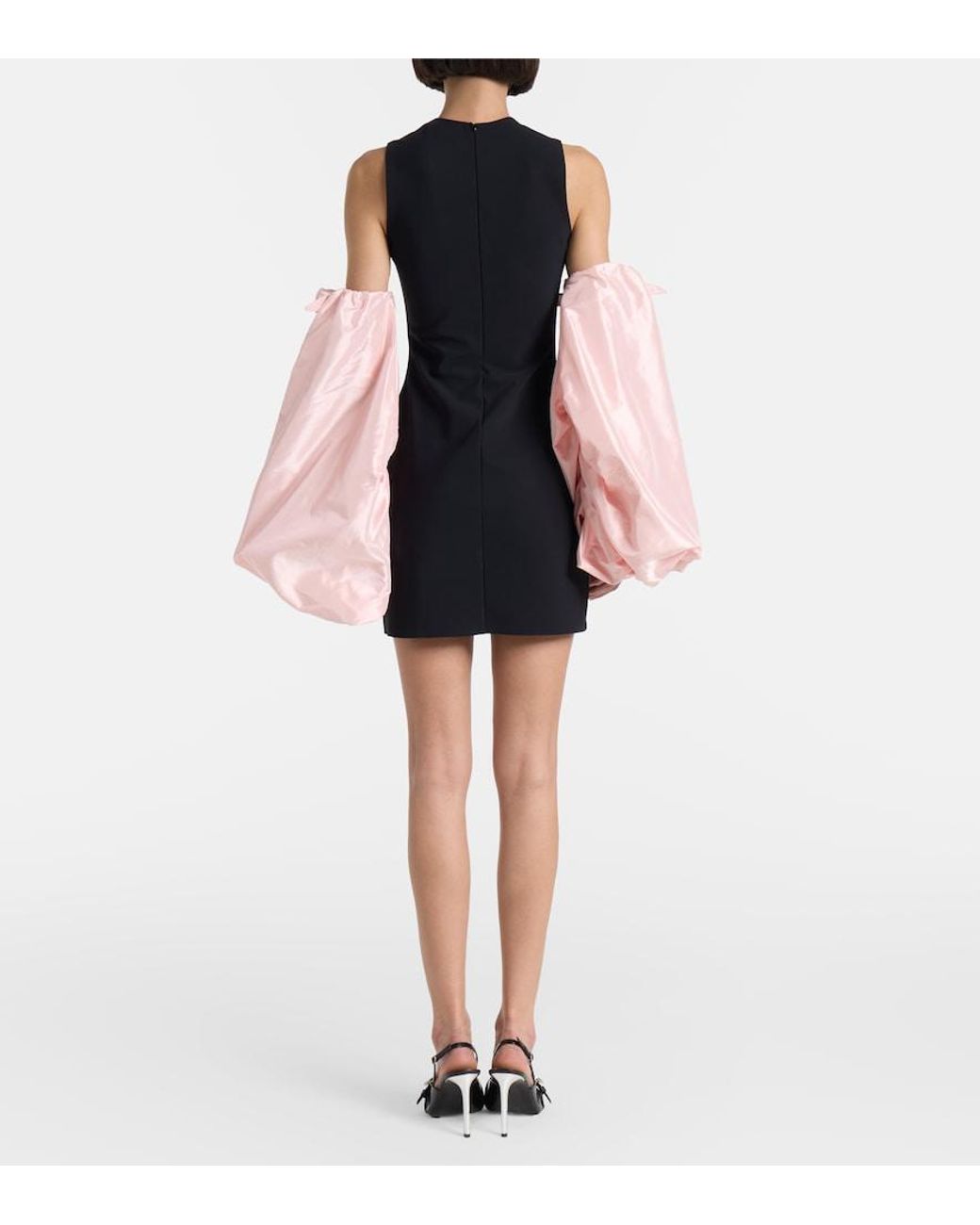 Coperni Black Floral-Applique Minidress