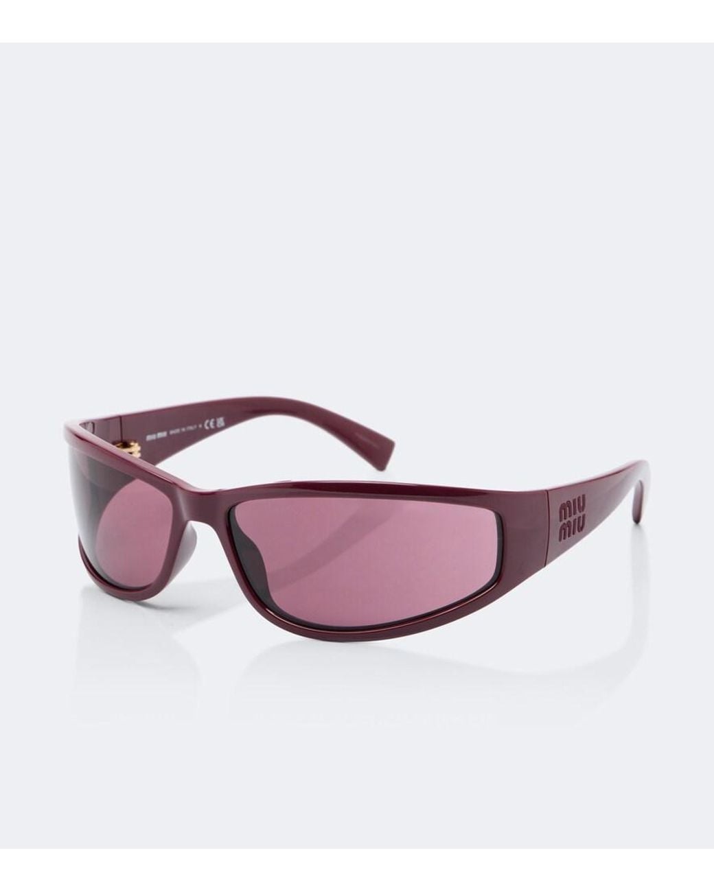 Miu Miu Pink Signature Rectangular Sunglasses