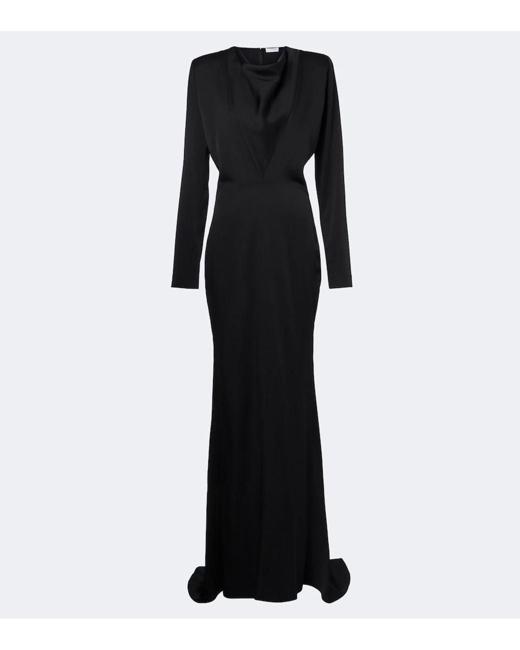 Stella McCartney Black Draped Satin Gown