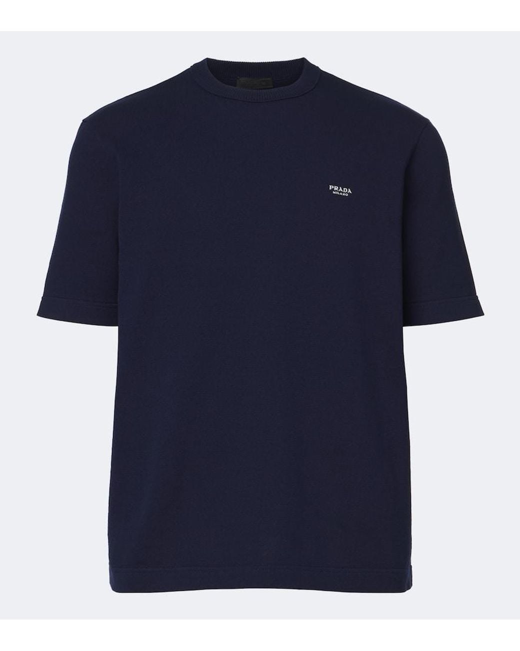 Prada Blue Logo Cotton T-Shirt for men