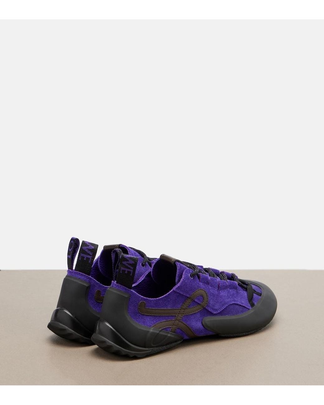 Loewe Blue Grip Anagram Suede Sneakers