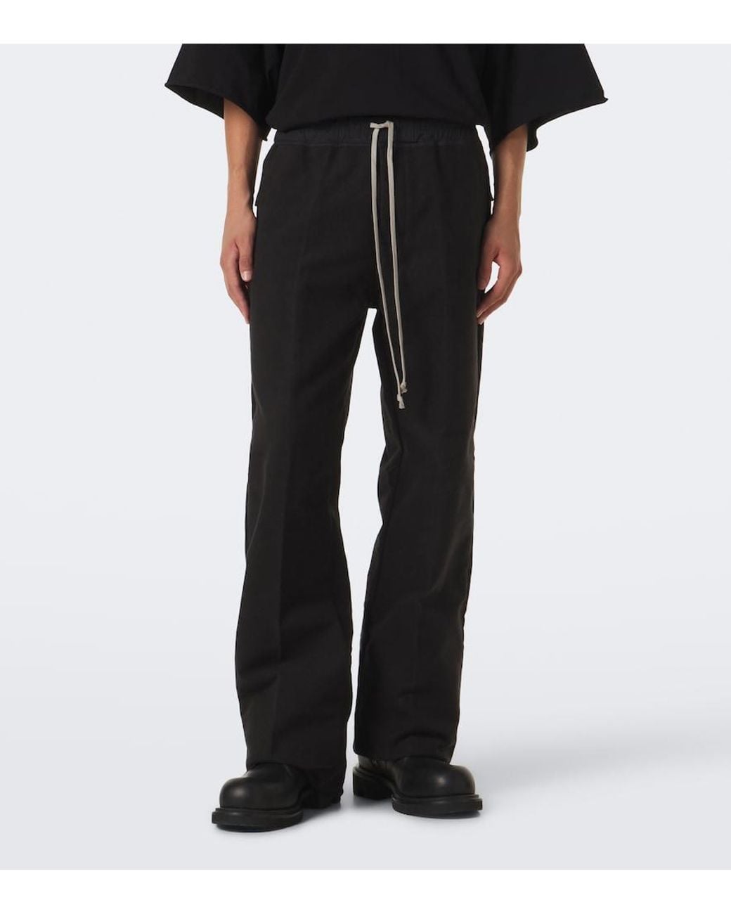 Rick Owens Blue Dietrich Cotton Wide-Leg Pants for men
