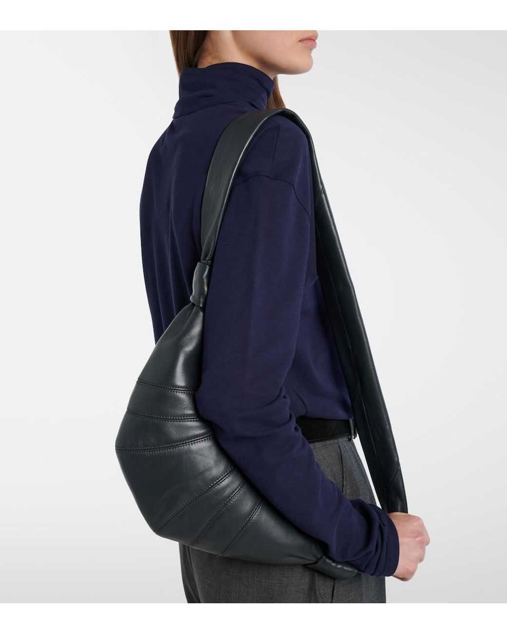 Lemaire Metallic Croissant Small Leather Bag