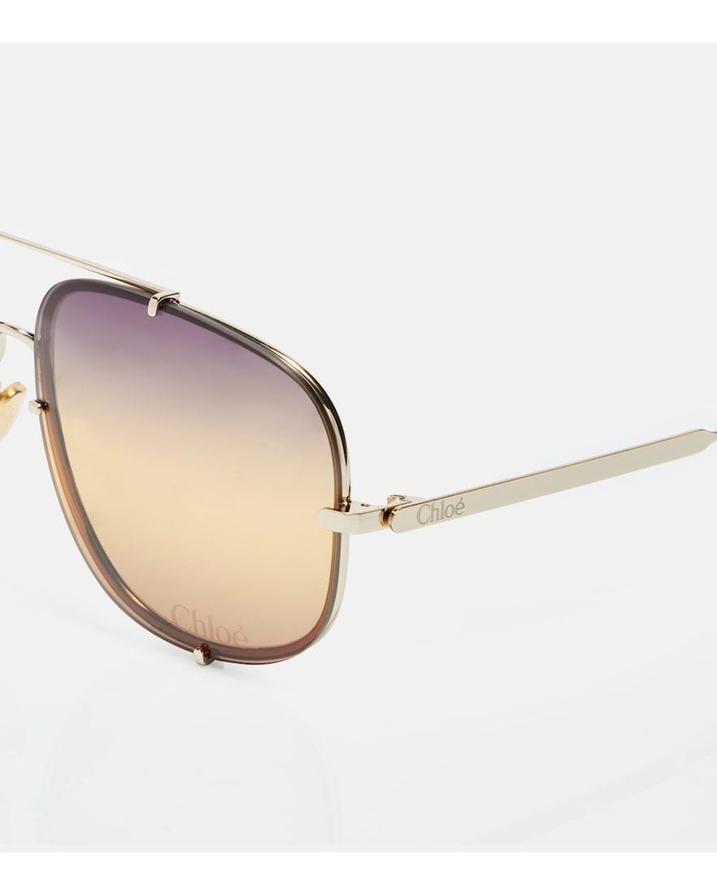 Chloé Brown Aviator Sunglasses