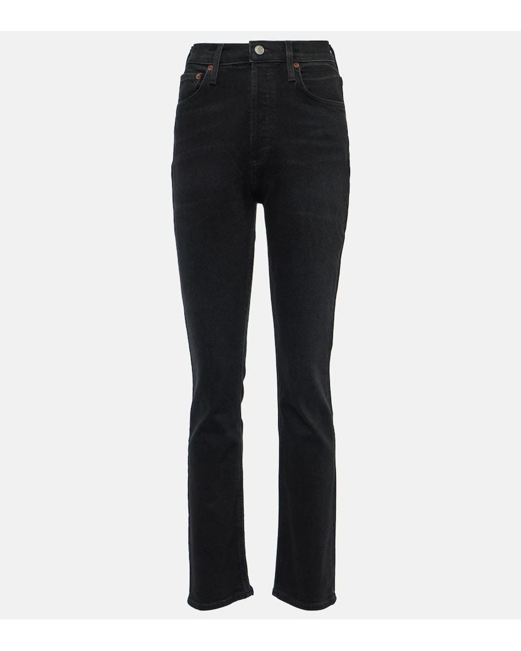 Agolde Black Freya High-Rise Slim Jeans