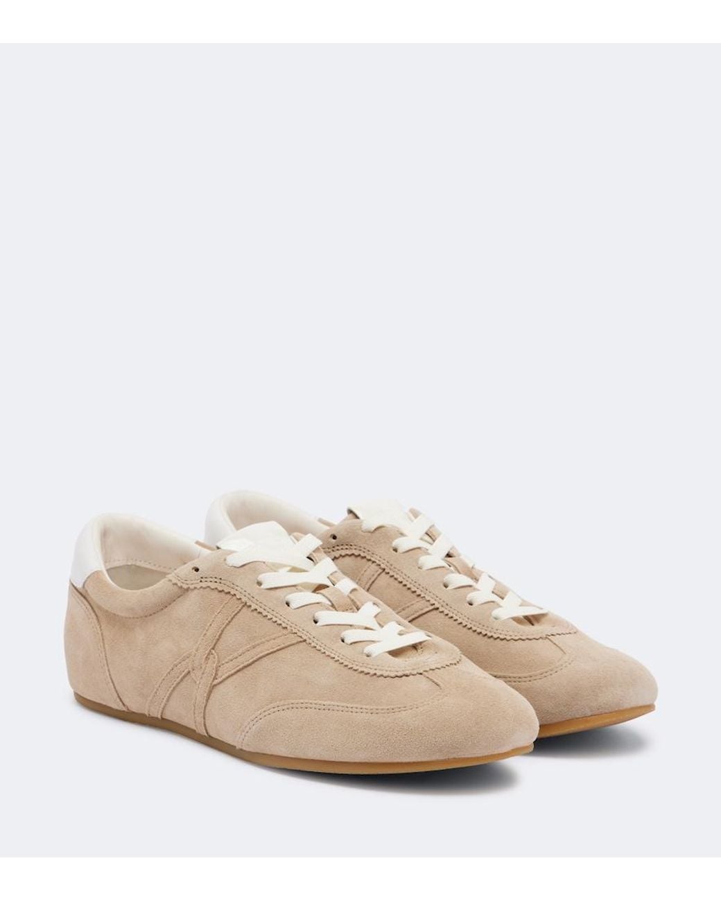 Veronica Beard Natural Riviera Suede Sneakers