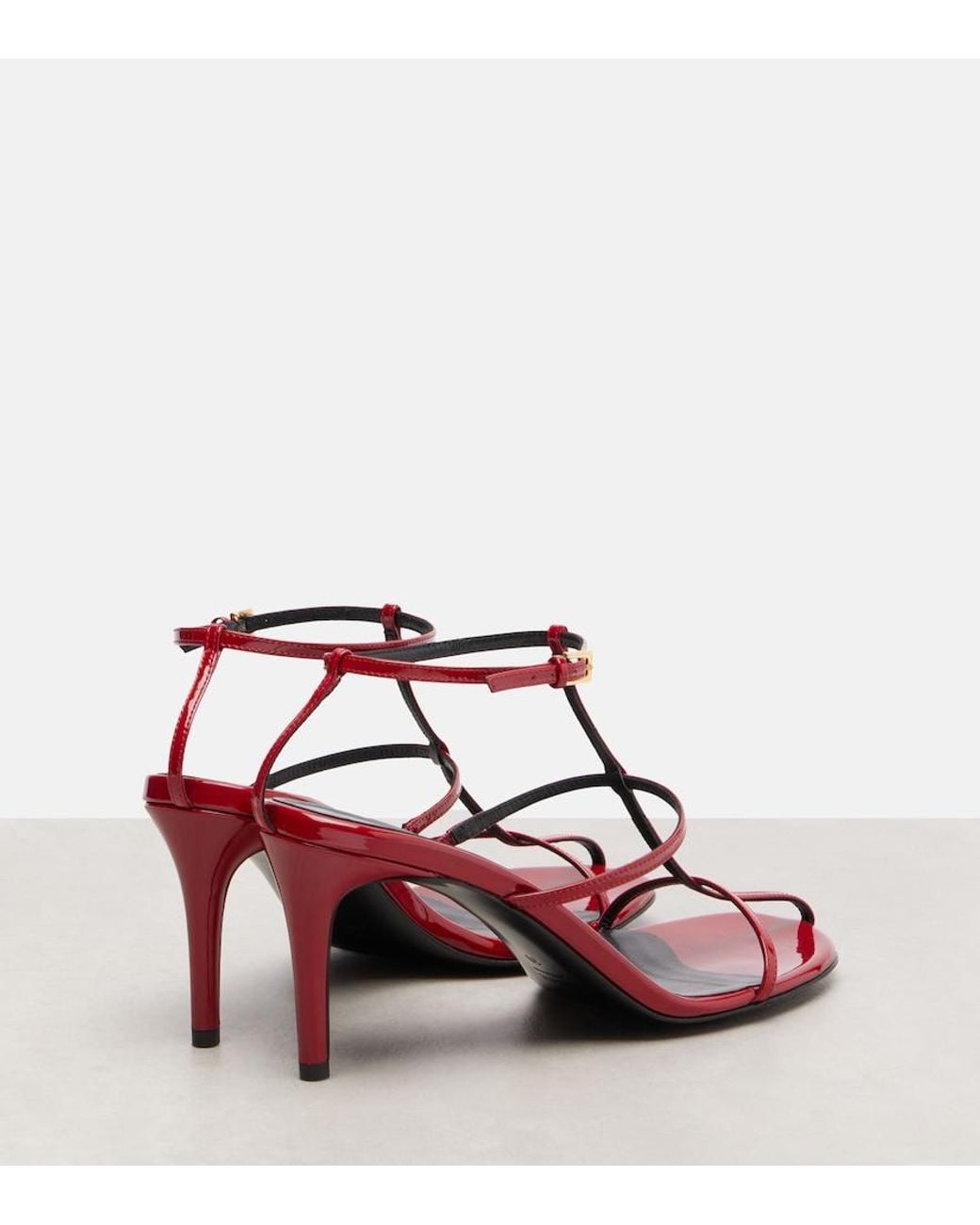 Khaite Red Cage 75 Patent Leather Sandals