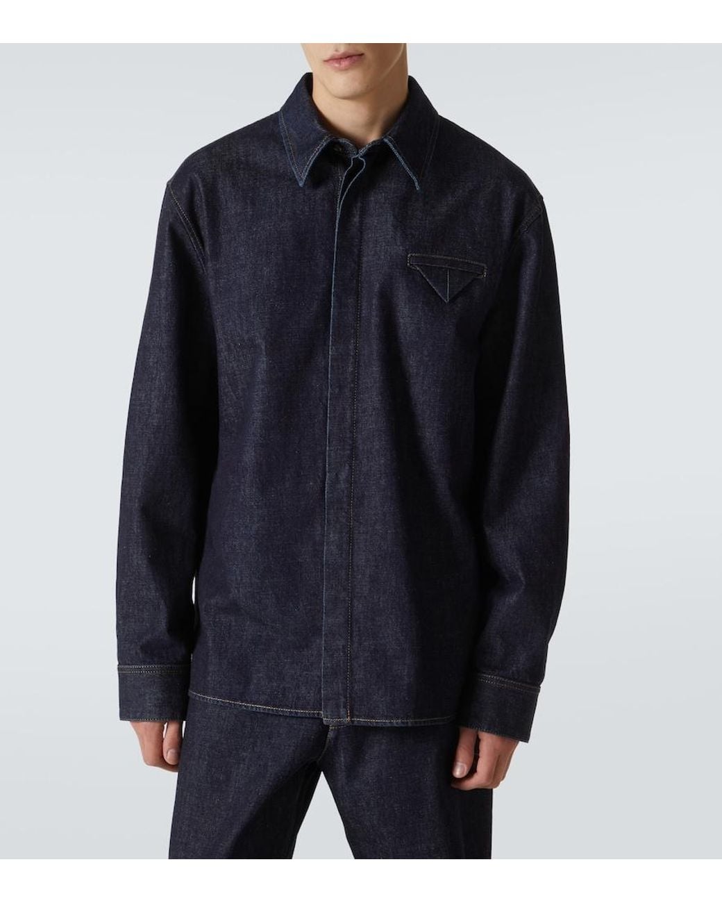 Bottega Veneta Blue Regular Denim Shirt for men