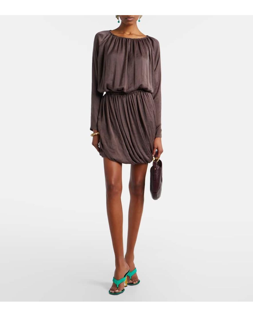 Saint Laurent Green Sandalen Opyum Cassandre Aus Satin