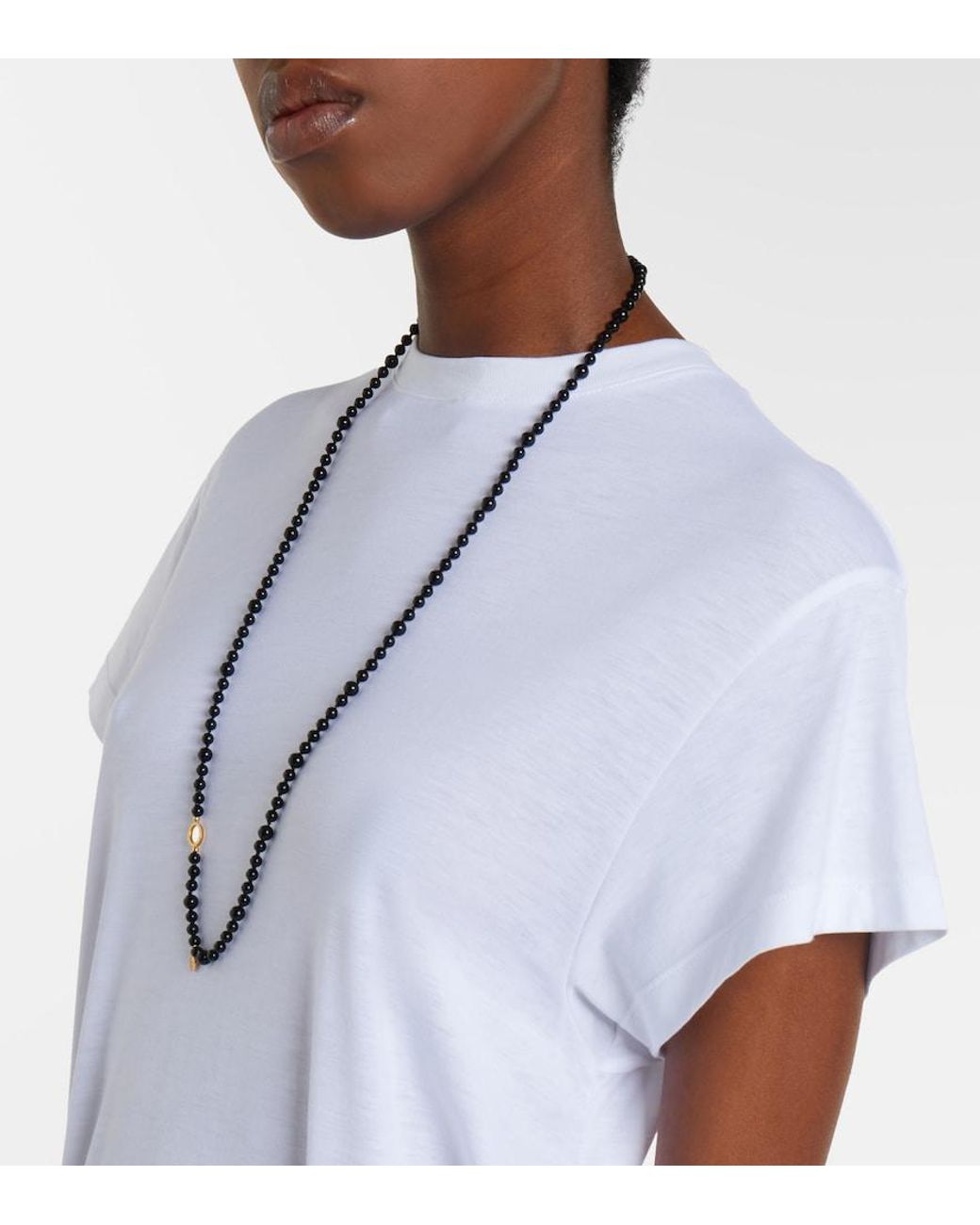 Totême White Tie-Waist Jersey Top