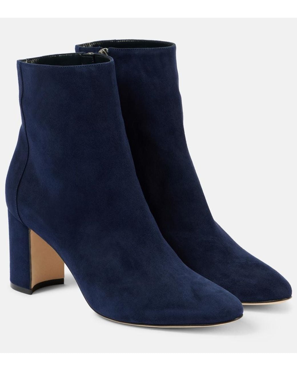 Manolo Blahnik Blue Rosie Suede Ankle Boots
