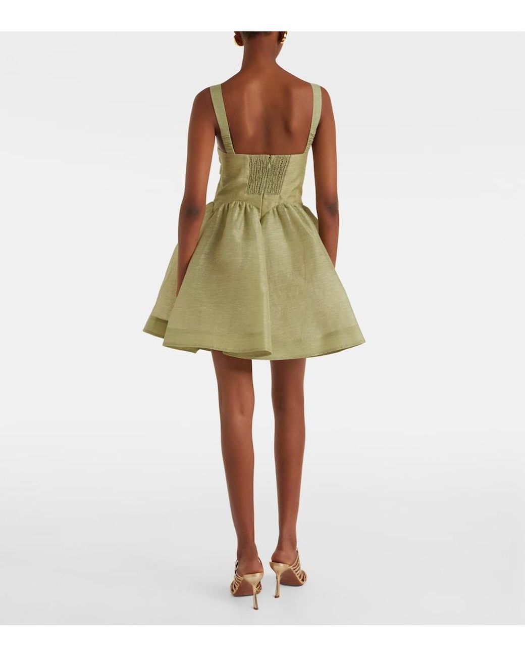 Zimmermann Natural Rebellion Linen And Silk Organza Minidress
