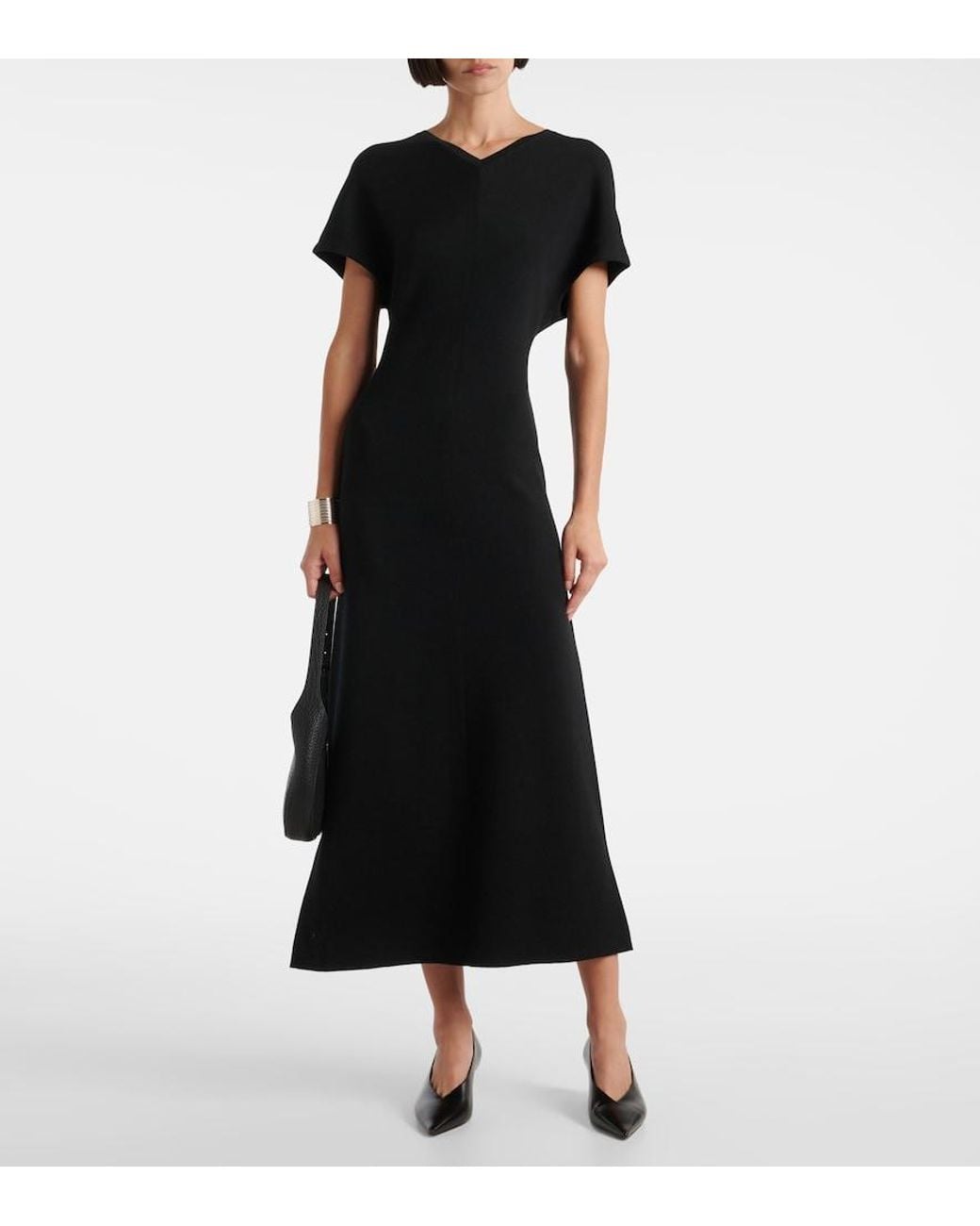 Dorothee Schumacher Black Wool-Blend Maxi Dress