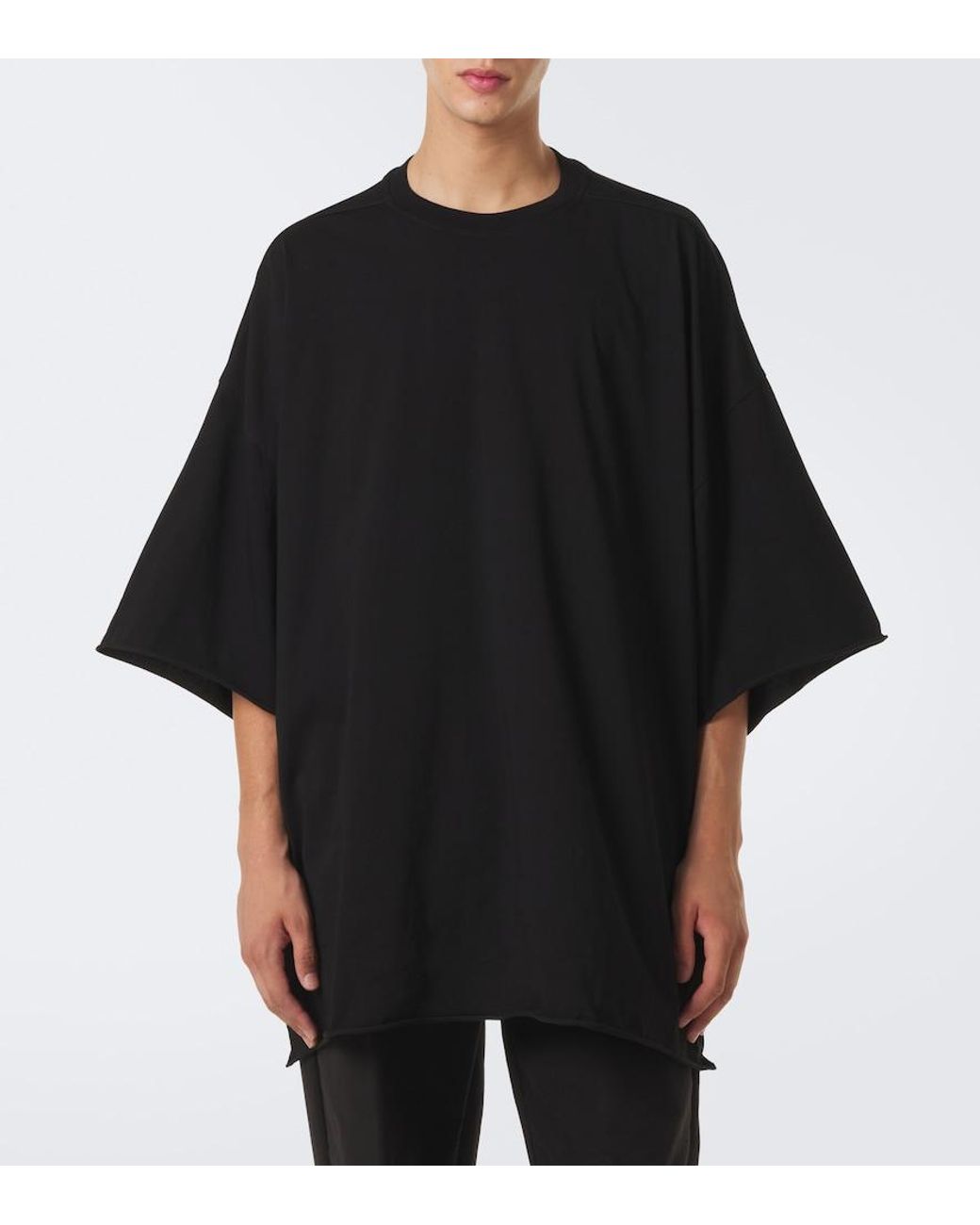 Rick Owens Black Tommy Oversized Cotton Jersey T-Shirt for men
