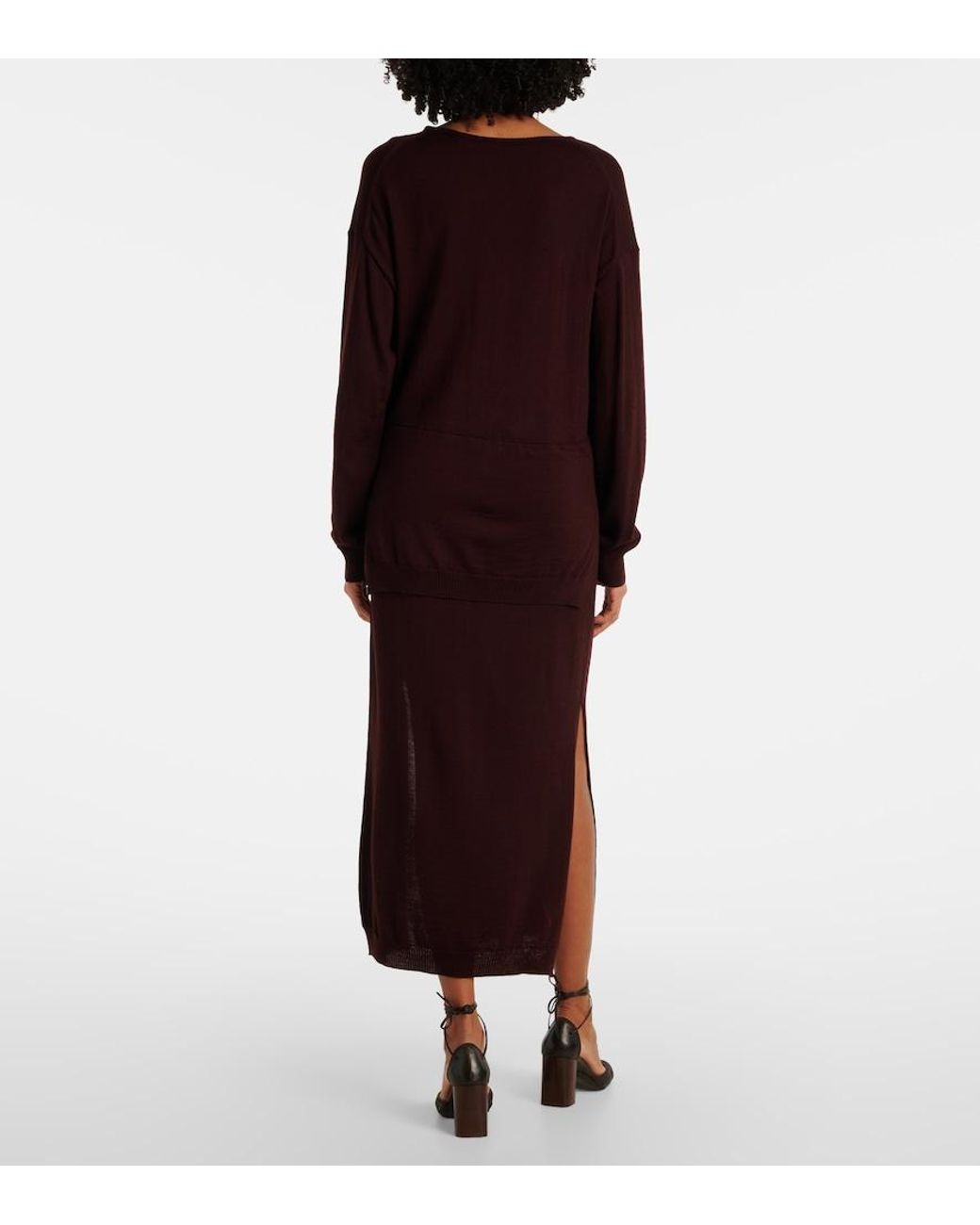 Lemaire Purple Belted Sweater Dress