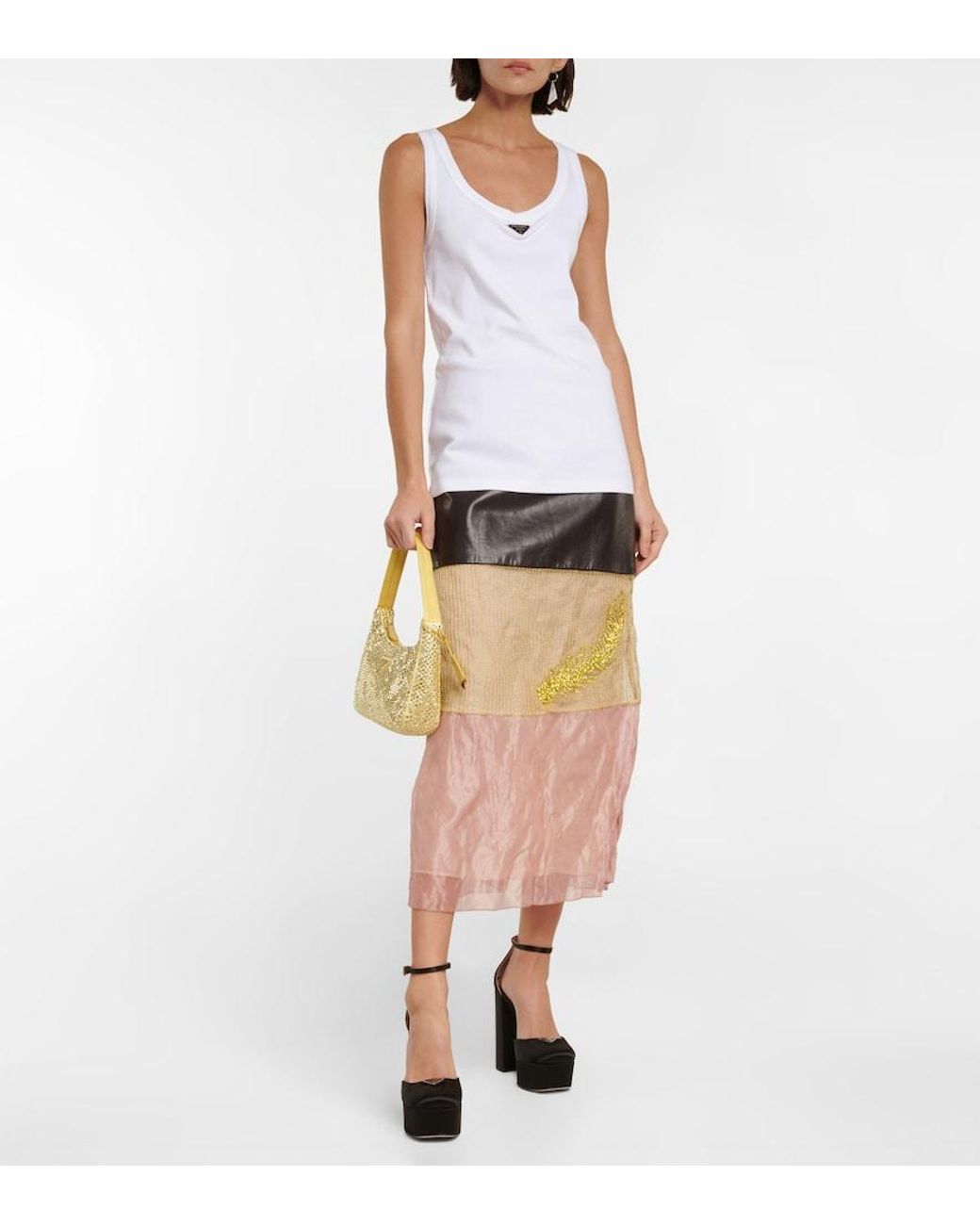 Prada Metallic Re-Edition Mini Embellished Shoulder Bag