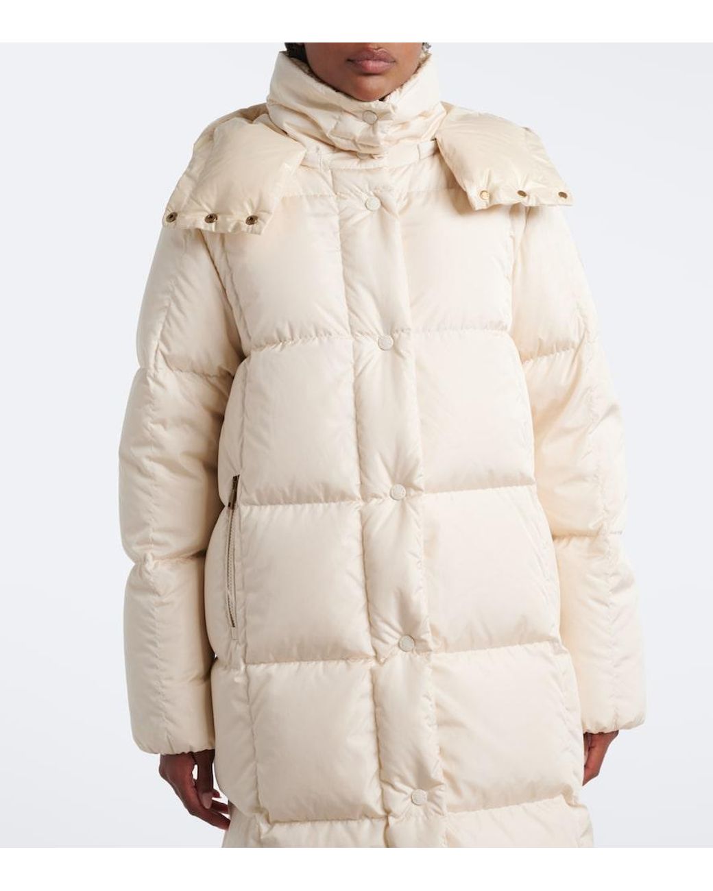 Moncler Natural Litte Hooded Down Coat