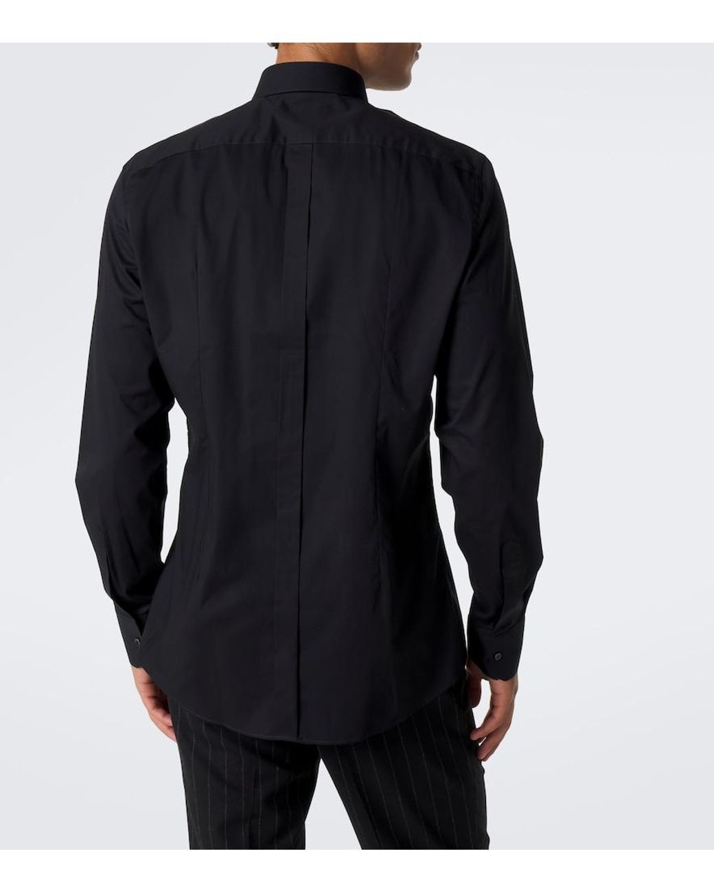 Dolce & Gabbana Blue Cotton-Blend Poplin Shirt for men