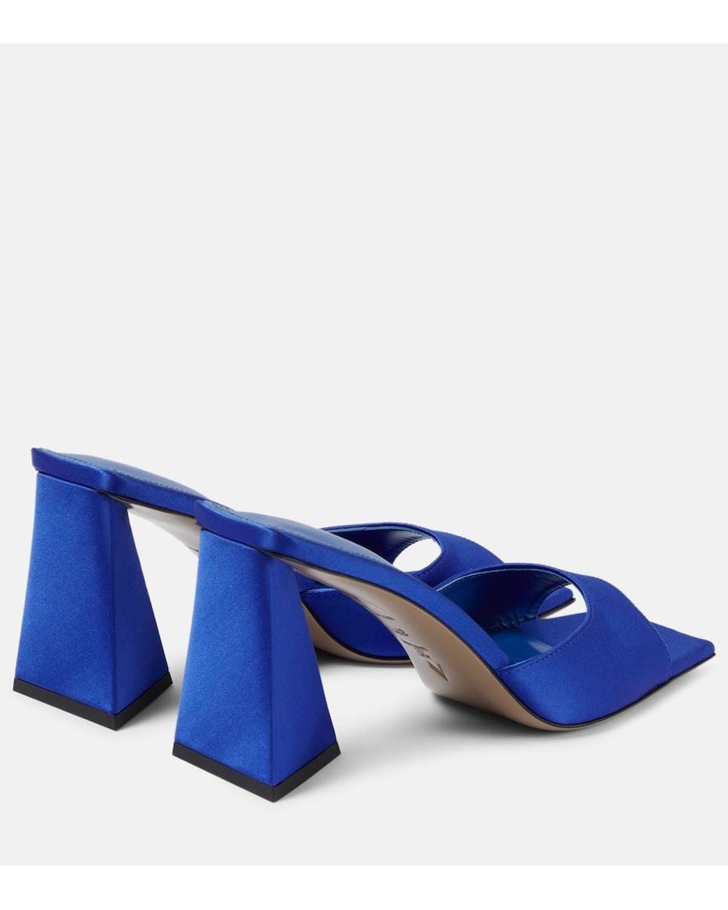 The Attico Blue Mini Devon 85 Satin Mules