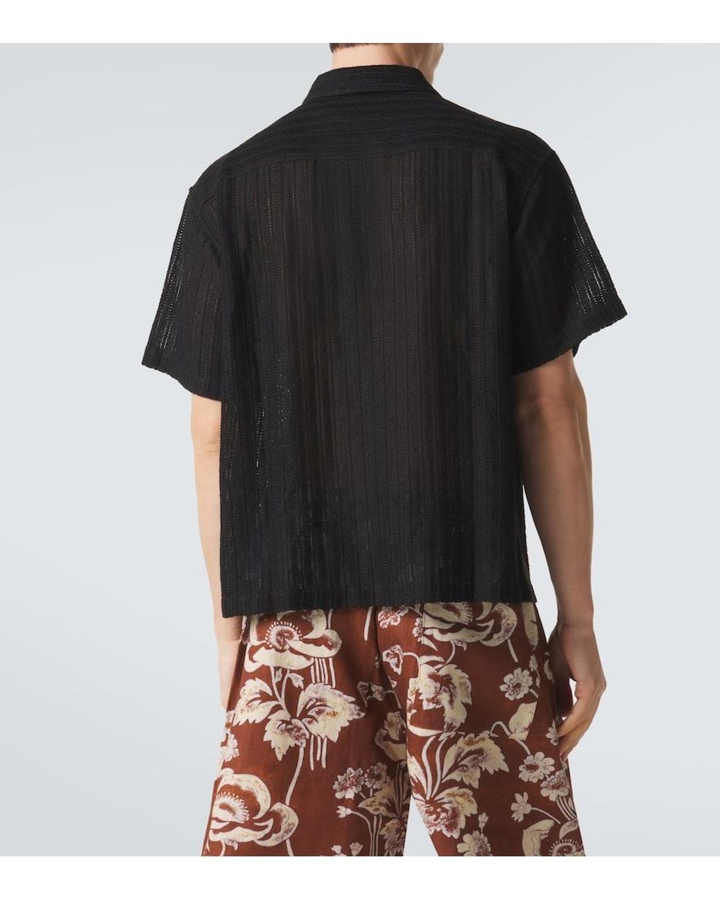 FRAME Black Crochet Shirt for men