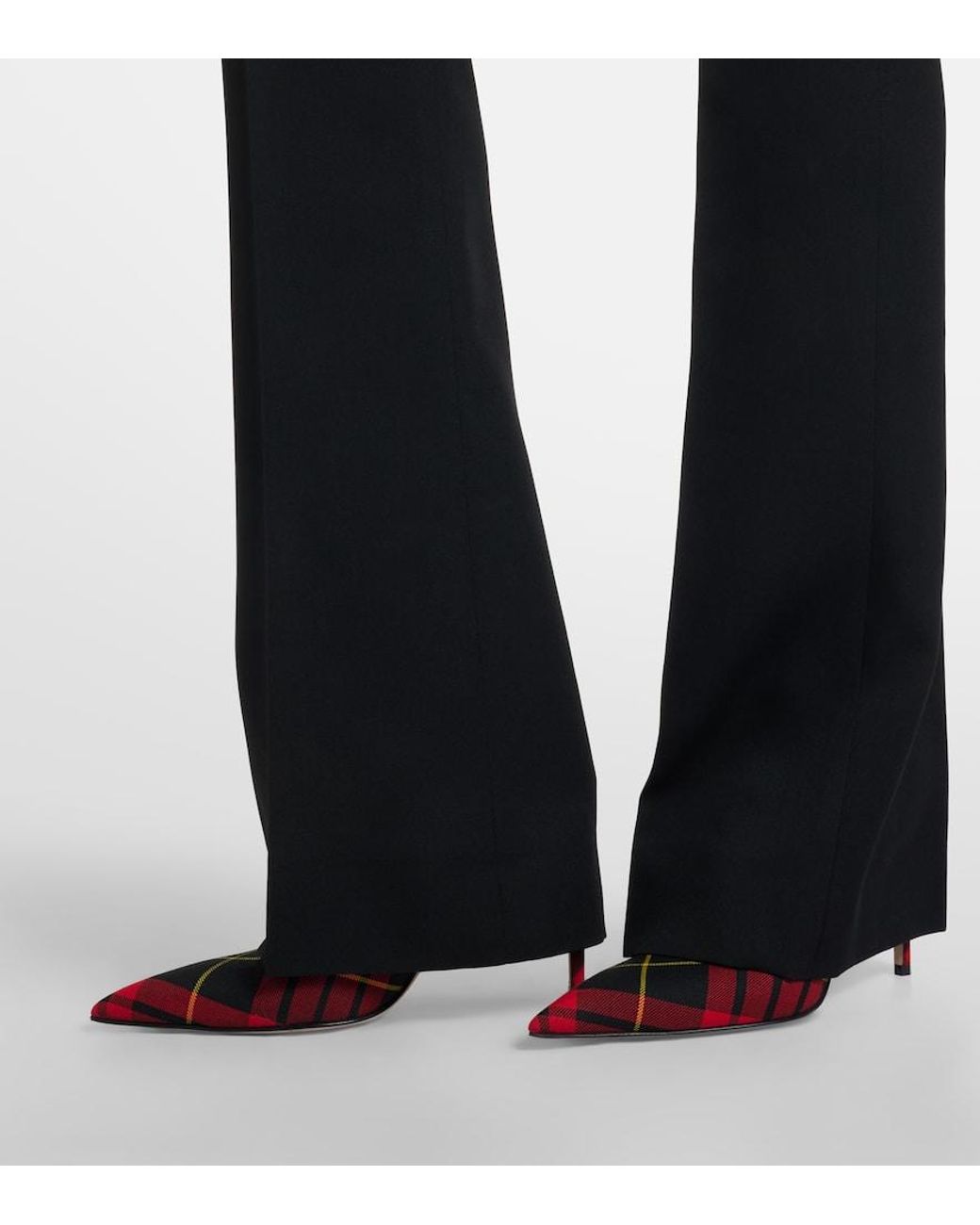 McQueen Black Wool Bootcut Pants