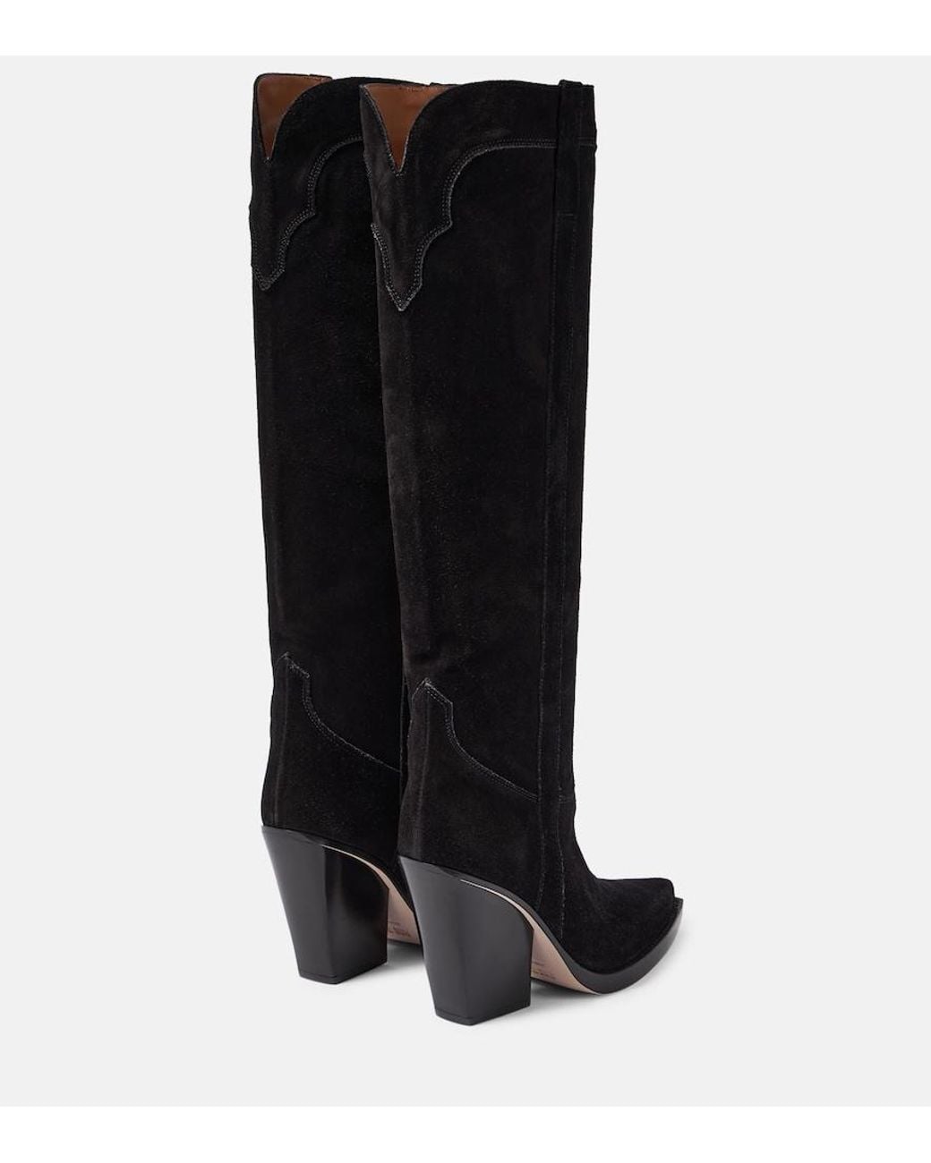 Paris Texas Black El Dorado Suede Cowboy Boots