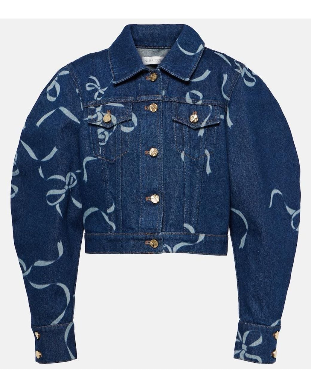 Nina Ricci Blue Printed Denim Jacket