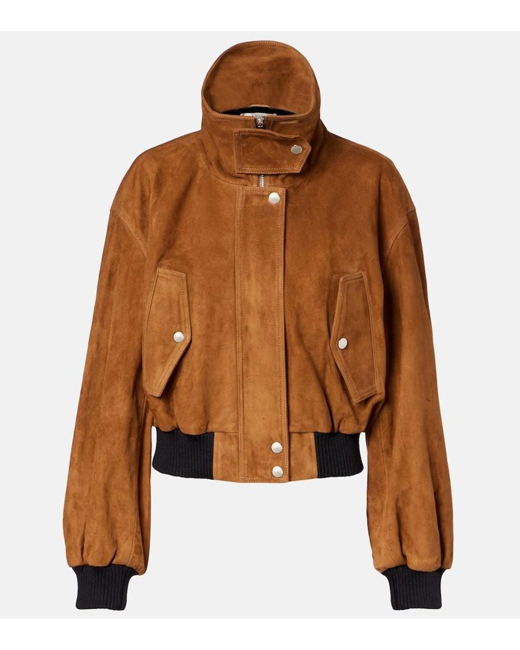 Nour Hammour Brown Briar Suede Bomber Jacket