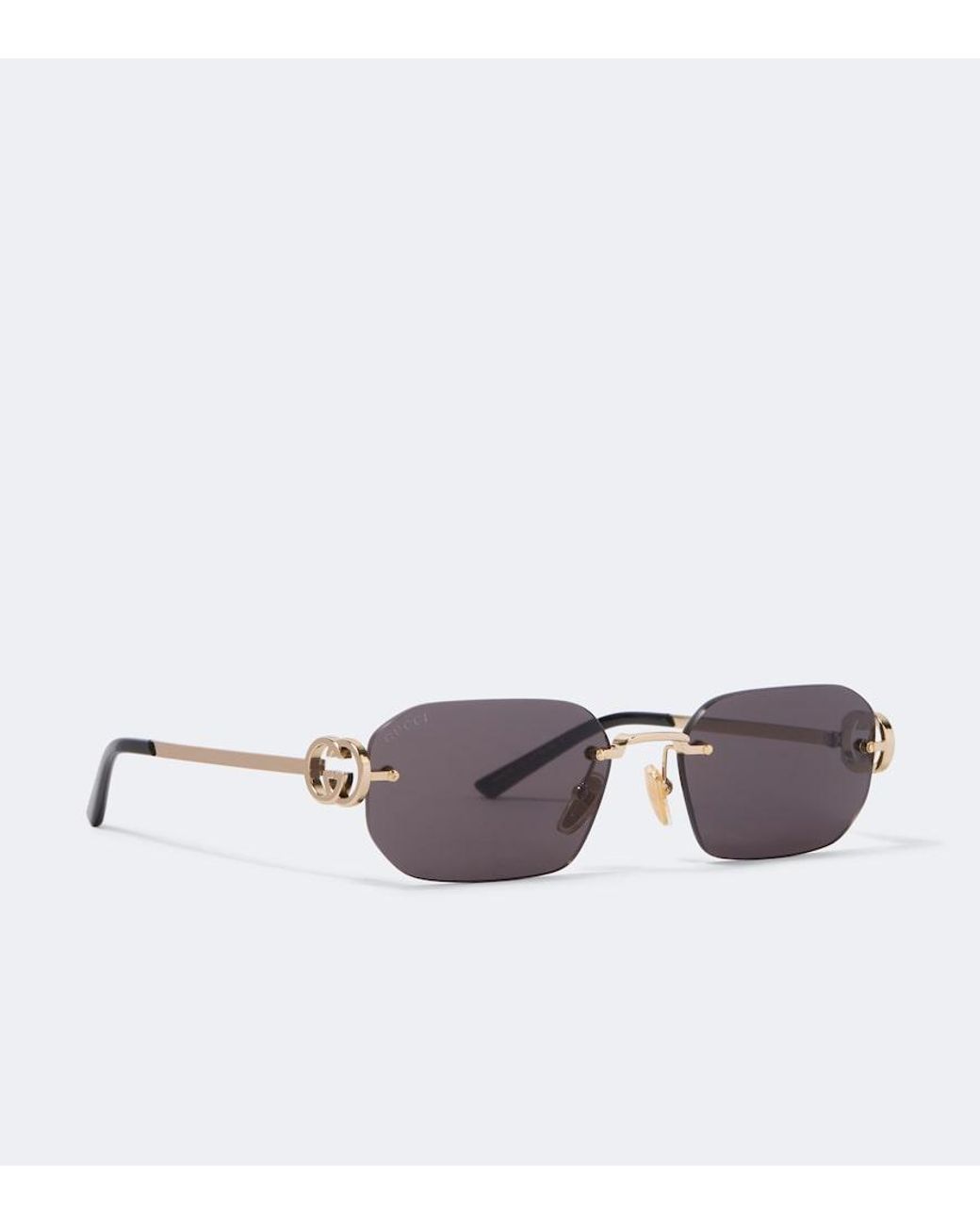 Gucci Brown Rectangular Sunglasses for men