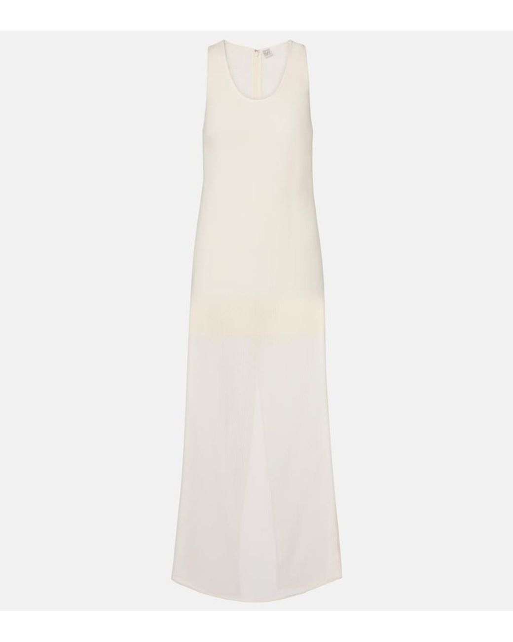 Totême White Cotton And Silk Maxi Dress