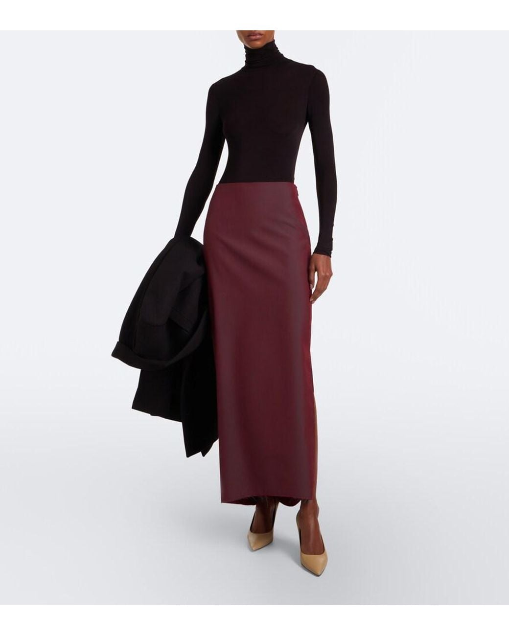 The Row Black Basile Jersey Turtleneck Bodysuit