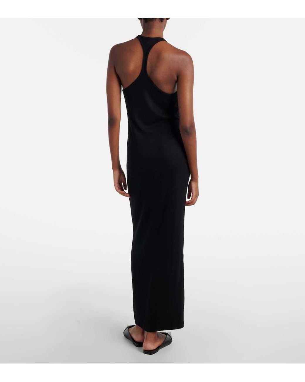 Tom Ford Black Ribbed-Knit Halterneck Jersey Maxi Dress